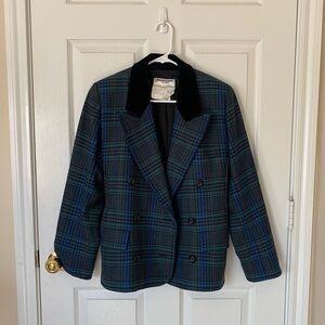 Saint Laurent Vintage 80s 90s Plaid Blazer Women’s EU 42